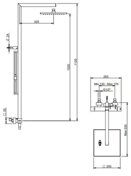 X-CHANGE_MONO - Wall-mounted brass shower panel with overhead shower by Rubinetterie Treemme - view 3